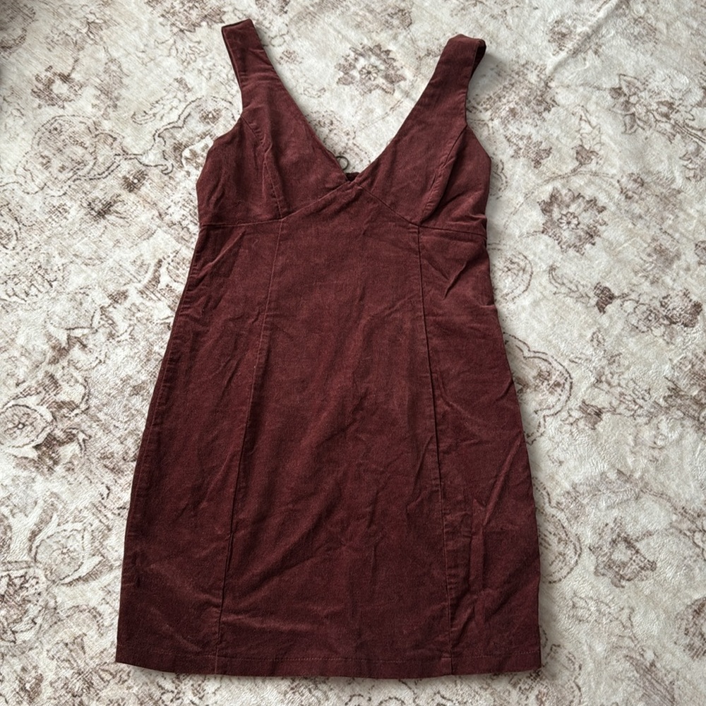 Burgundy Corduroy mini dress